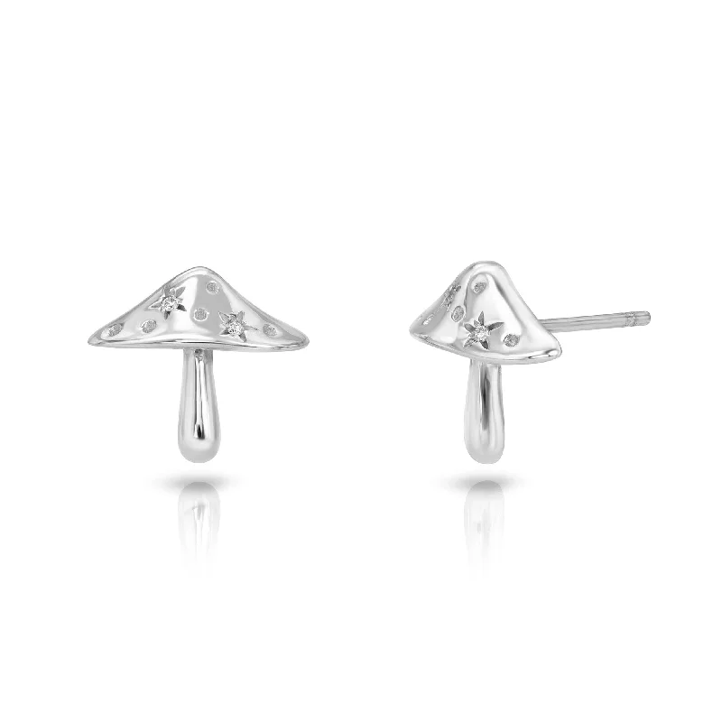 Ladies twisted hoop earrings-LH x Alice Baby Mushroom Orbit Studs | Ready to Ship