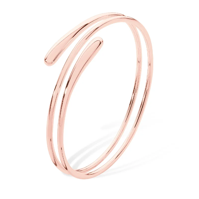 Ladies chic bangles-Rose Gold Vermeil Coil Drop Bangle