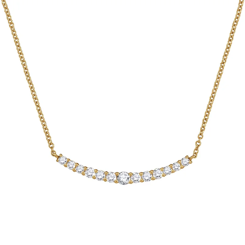 Ladies pearl choker necklaces-Signature EcoLove 1/2 CTW Lab Grown Diamond 18-inch Necklace in 14KT Yellow Gold