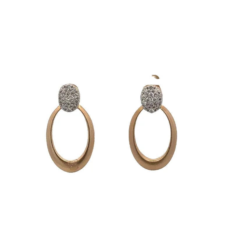 Ladies pearl drop earrings-Diamond Accented Earrings in Yellow Gold