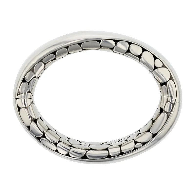 Ladies dainty bangles-John Hardy Sterling Silver Palu Hinged Bangle