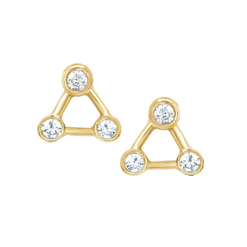 Ladies sparkly earrings-Mini Summer Triangle Diamond Constellation Earrings