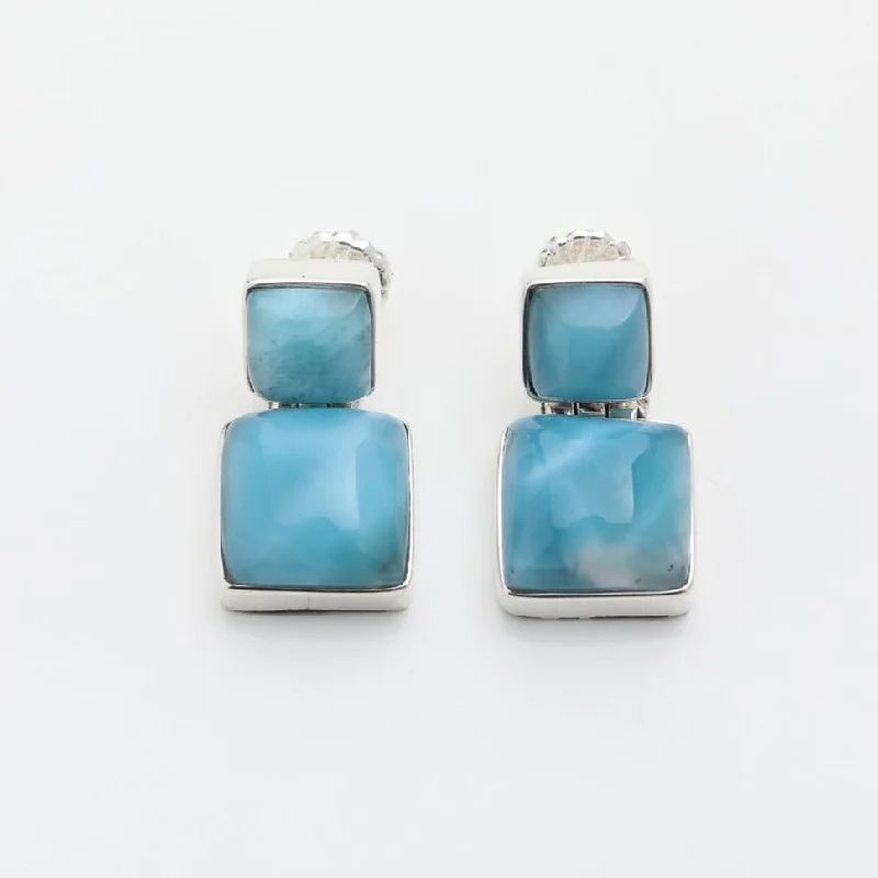 Ladies chandelier earrings-Larimar Earrings Sonia