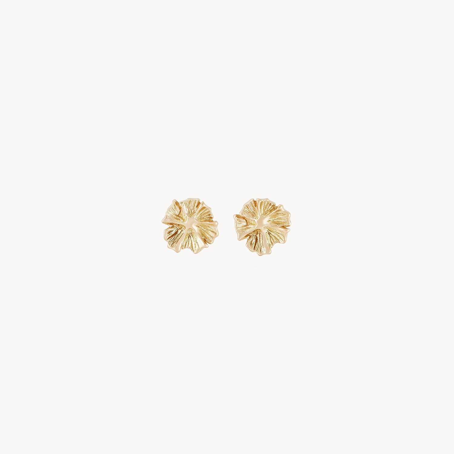 Ladies rose gold earrings-Little wildflower earring - 14k yellow gold