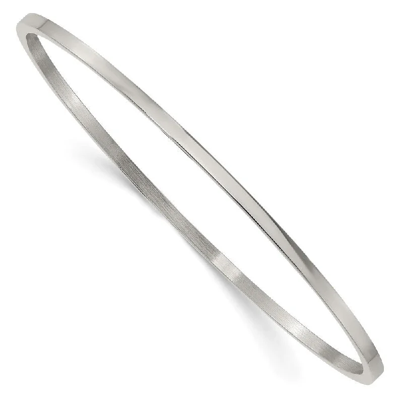 Ladies textured bracelets-Stainless Steel Bangle