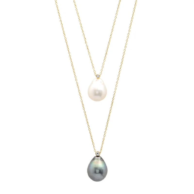 Ladies minimalist necklaces-Pearl Continuous Necklace