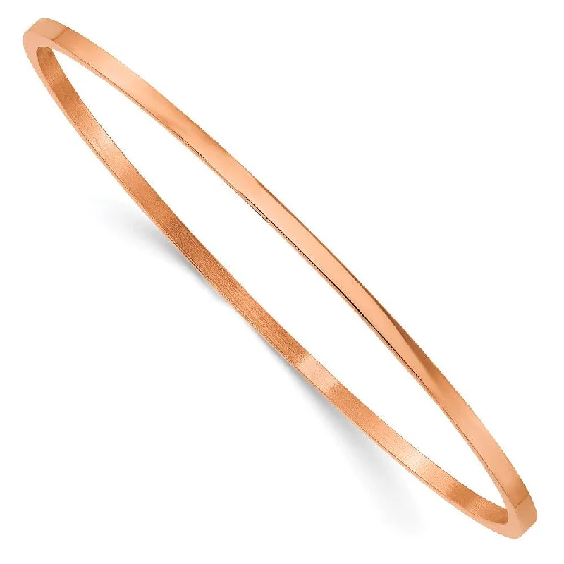 Ladies twisted bangles-Stainless Steel Pink IP-plated Bangle