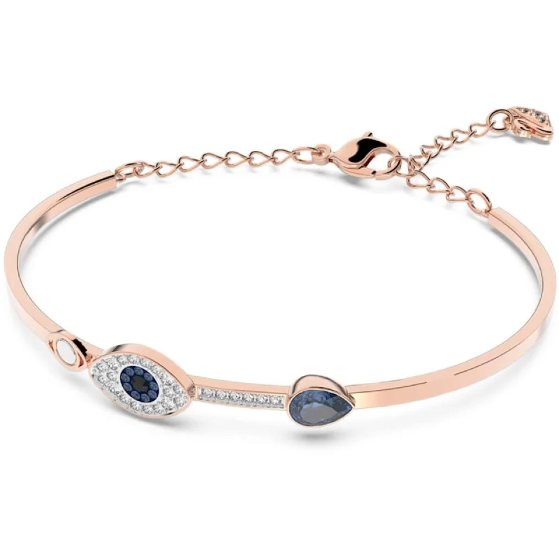 Ladies pearl charm bracelets-Swarovski Women's Bangle - Swarovski Symbolic Blue and White Crystals | 5171991