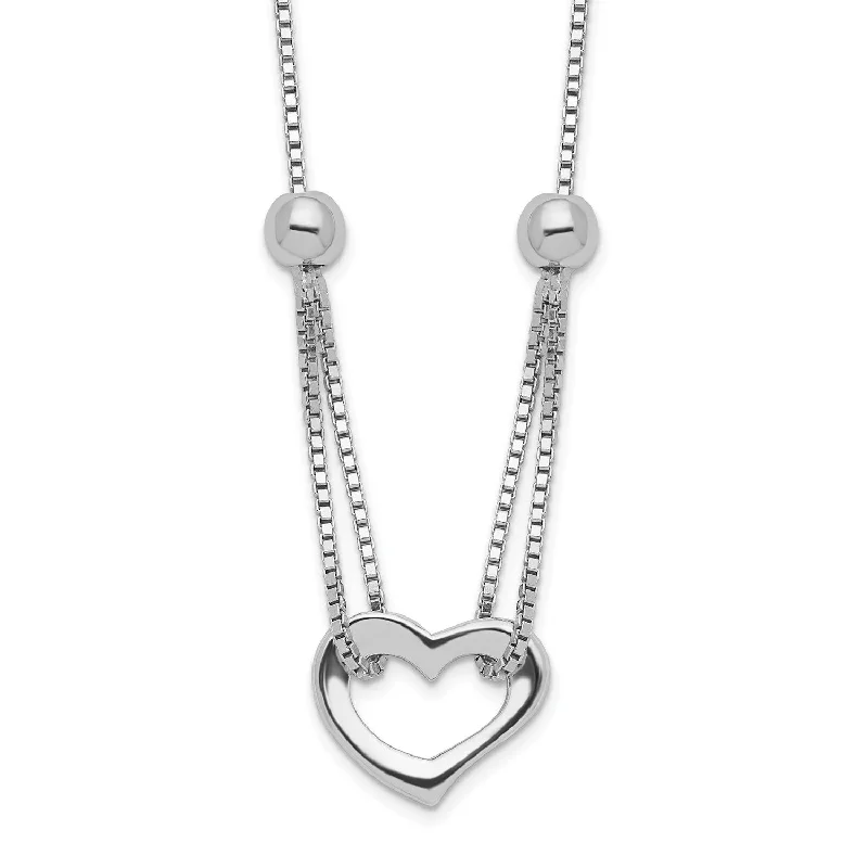 Ladies lock pendant necklaces-Suspended Heart Sterling Silver 18-inch Necklace