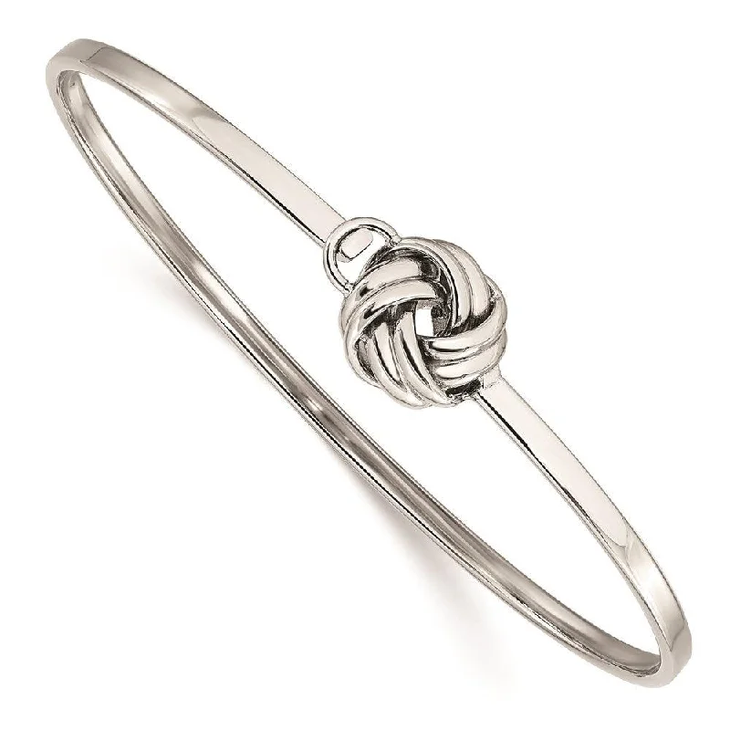 Ladies toggle bracelets-Stainless Steel Polished Love Knot Bangle