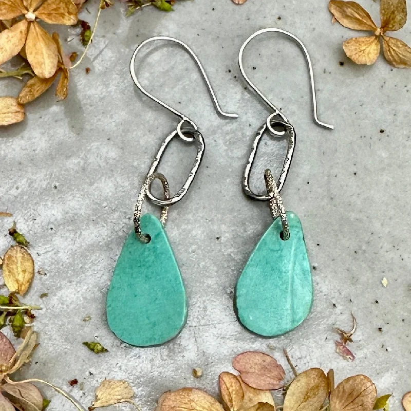 Ladies long earrings-Kingman Turquoise Earrings