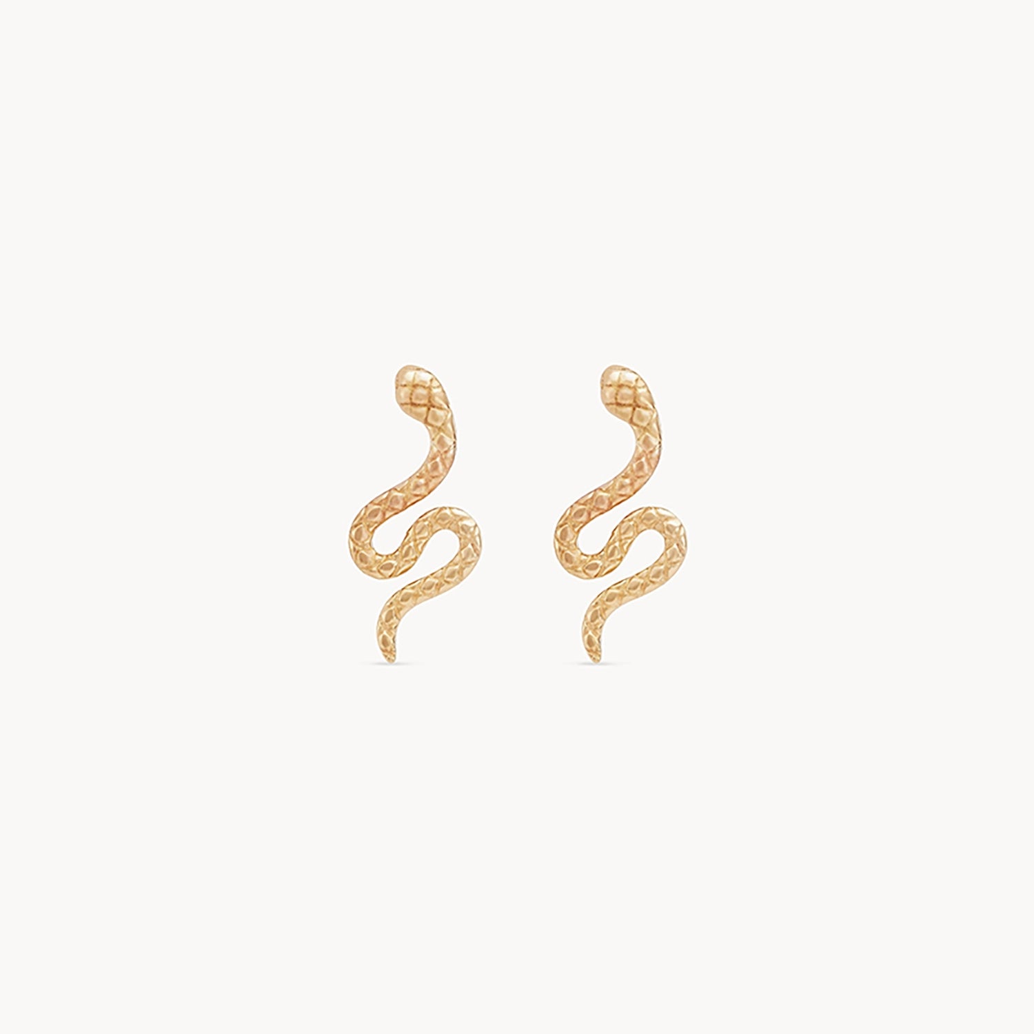 Ladies dazzling earrings-revival dainty snake earrings - 14k yellow gold