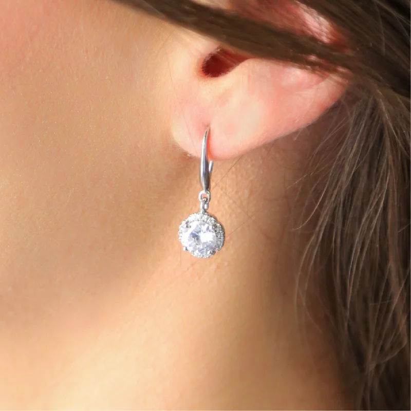 Ladies ear thread earrings-CLAIRE- Moissanite Diamond Earrings