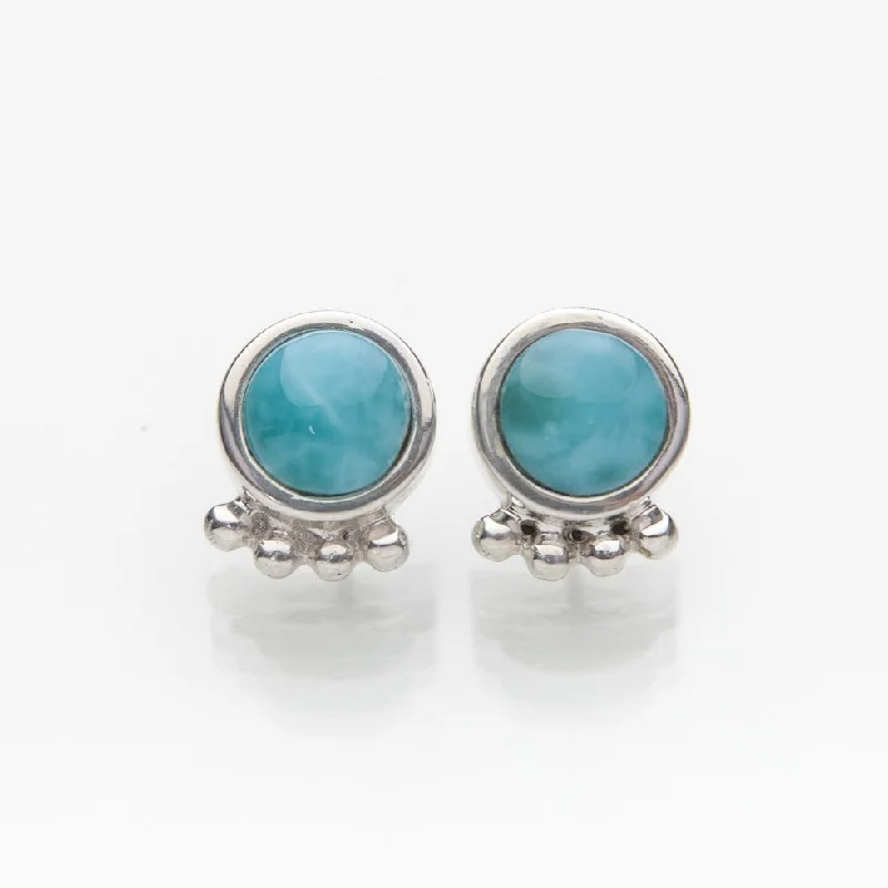 Ladies gold hoop earrings-Larimar Stud Earrings Marea