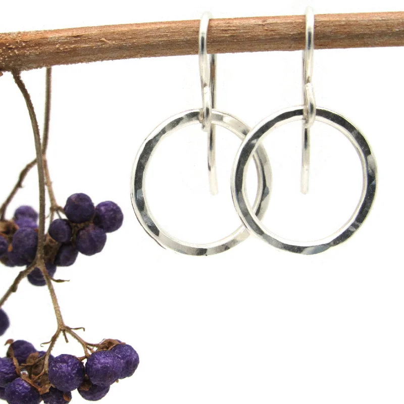 Ladies dazzling earrings-Pounded Circle Earrings in Four Sizes