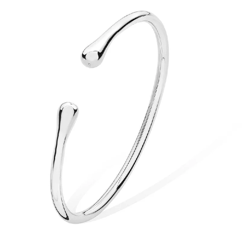 Ladies bridal bracelets-Lucy Q Twist Drop Bangle