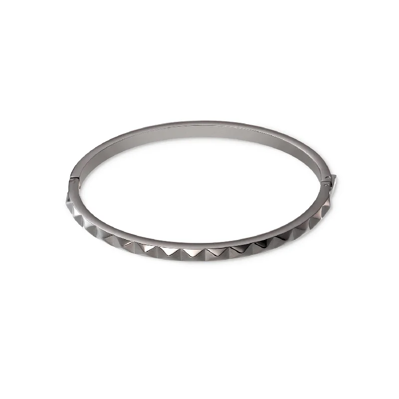 Ladies pearl charm bracelets-Coeur De Lion Anthracite Spikes Bangle