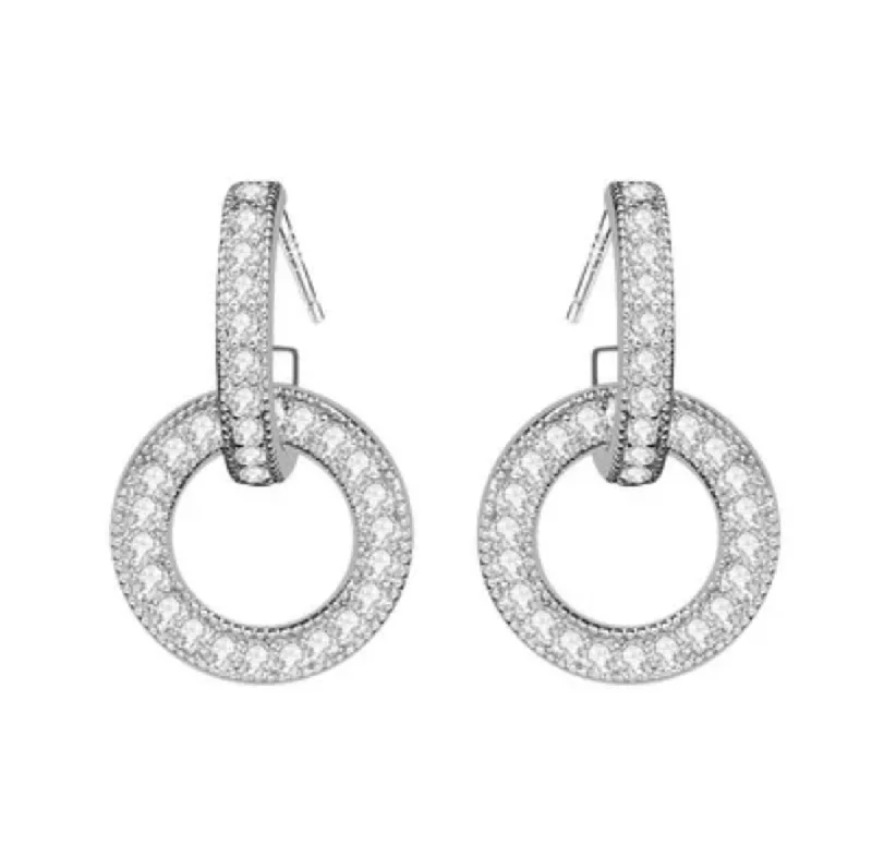 Ladies stud and hoop earrings-JOCELYN - Sterling Silver Zircon Earrings