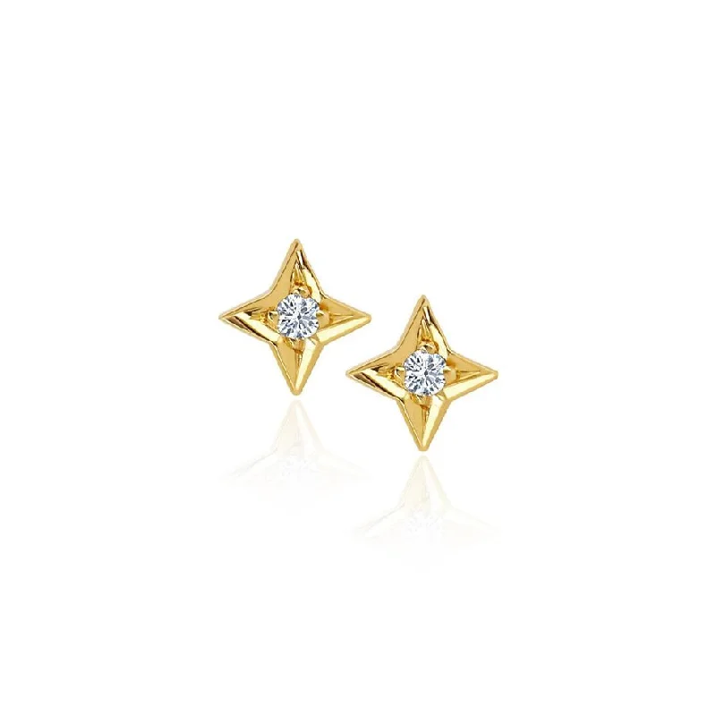 Ladies custom earrings-Four Point Star Studs | Ready to Ship