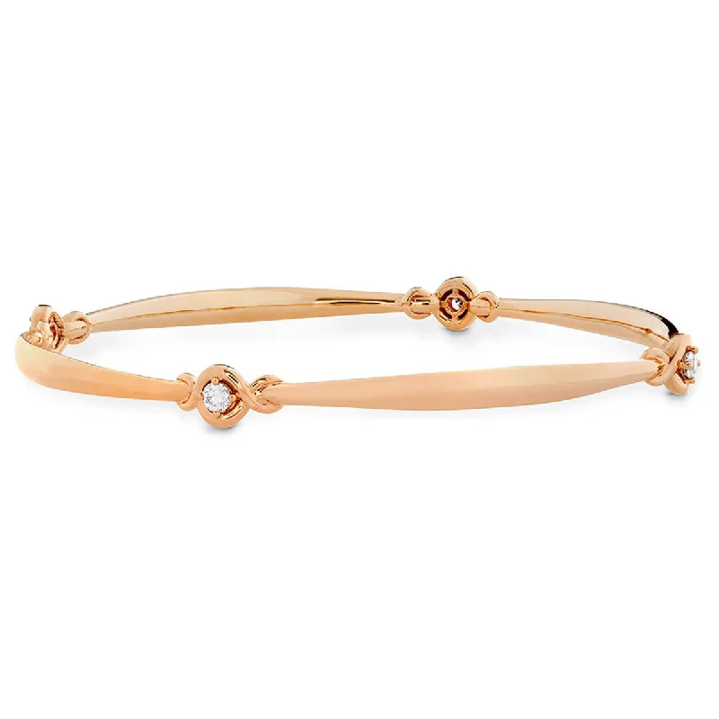 Ladies boho bracelets-Optima Four Station Diamond Bangle