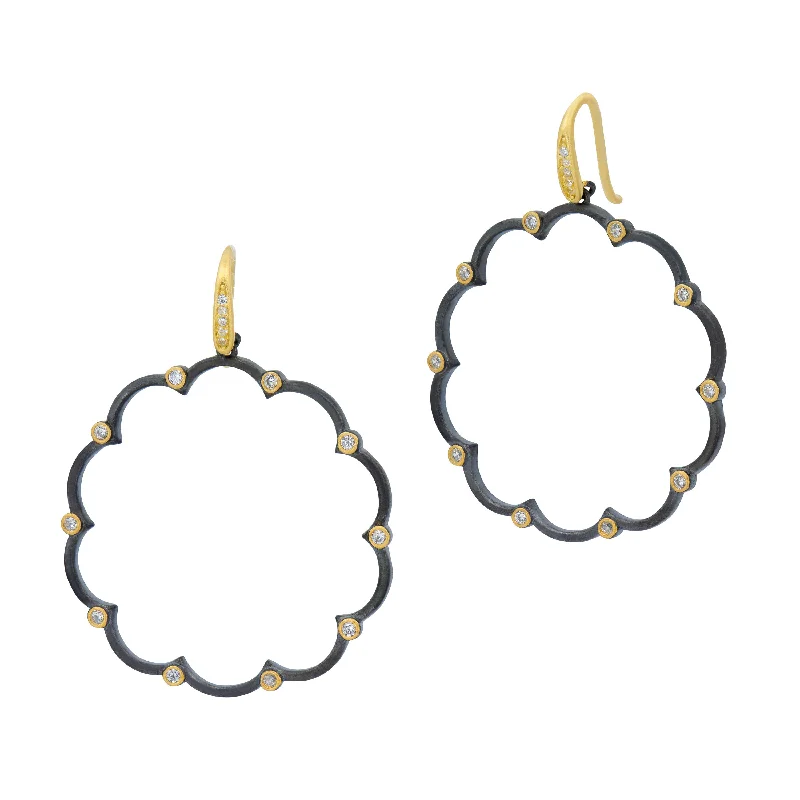 Ladies bold earrings-Signature Brooklyn in Bloom Open Hoop Earrings