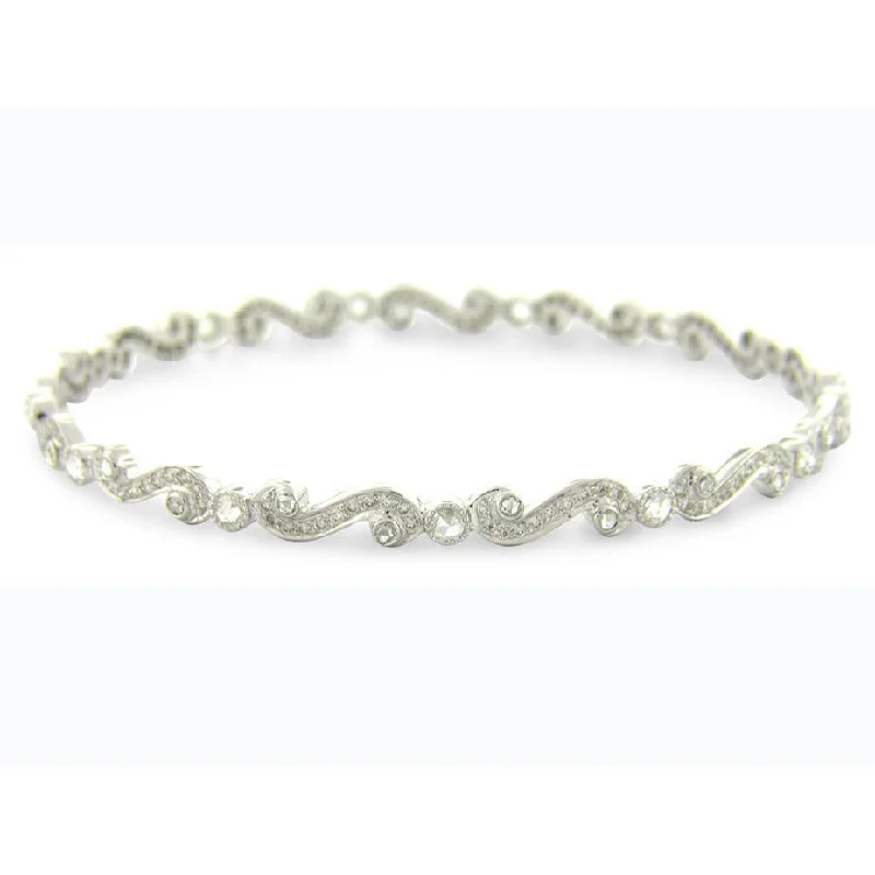 Ladies minimalist bracelets-Scroll Bangle