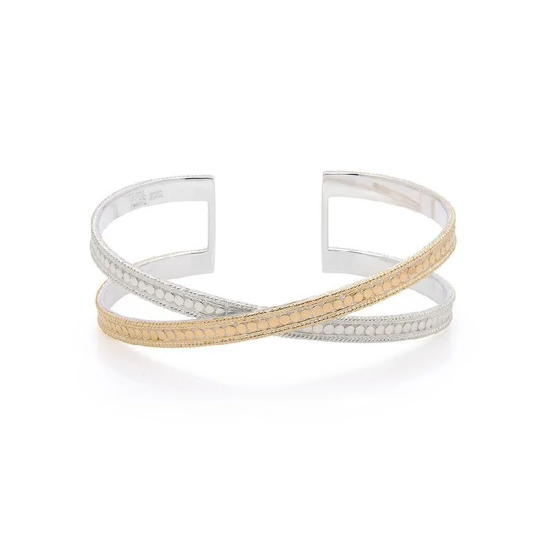 Ladies stacked bracelets-Anna Beck Classic Cross Cuff Bangle