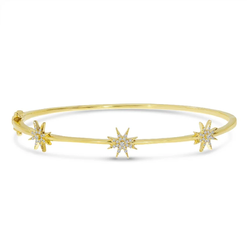 Ladies tennis bracelets-STAR DIAMOND BANGLE TB2634