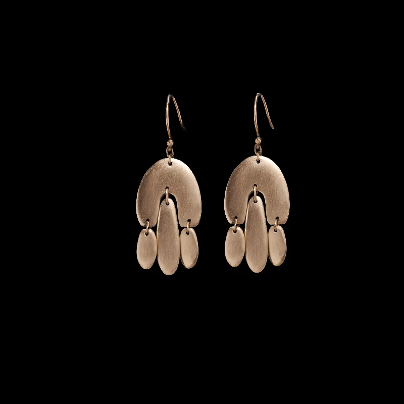 Ladies heart-shaped earrings-Mini Metal Chandelier Earring