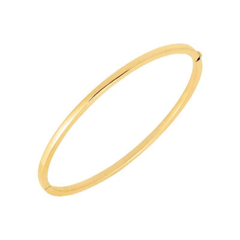 Ladies magnetic bracelets-18K Yellow Gold Oval Bangle