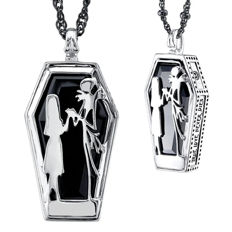 Ladies three-stone necklaces-Disney X RockLove THE NIGHTMARE BEFORE CHRISTMAS Jack & Sally Necklace