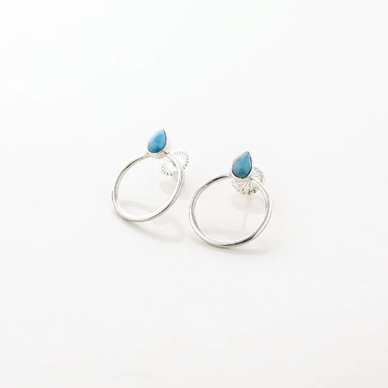 Ladies diamond hoop earrings-Larimar Earrings Vera