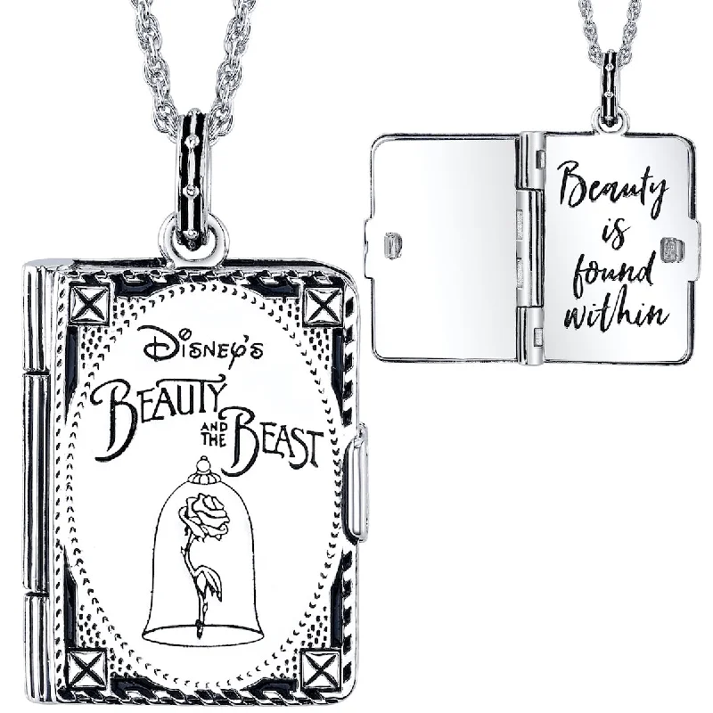 Ladies custom necklaces-Disney X RockLove BEAUTY AND THE BEAST Storybook Pendant