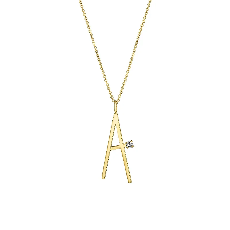 Ladies infinity necklaces-Type Letter A Pendant Necklace