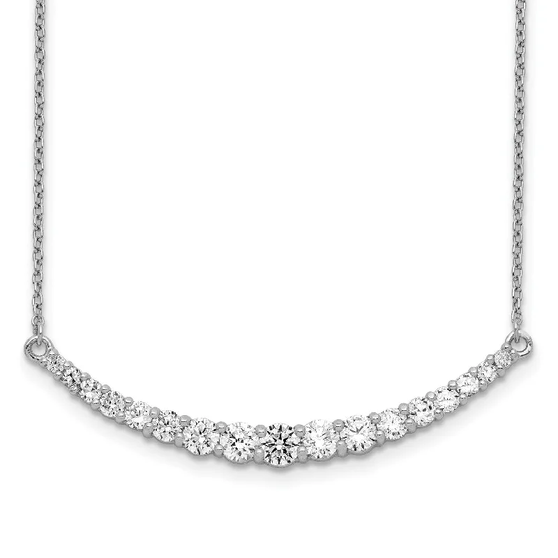 Ladies delicate silver necklaces-Sterling Silver Cubic Zirconia 18-inch Necklace