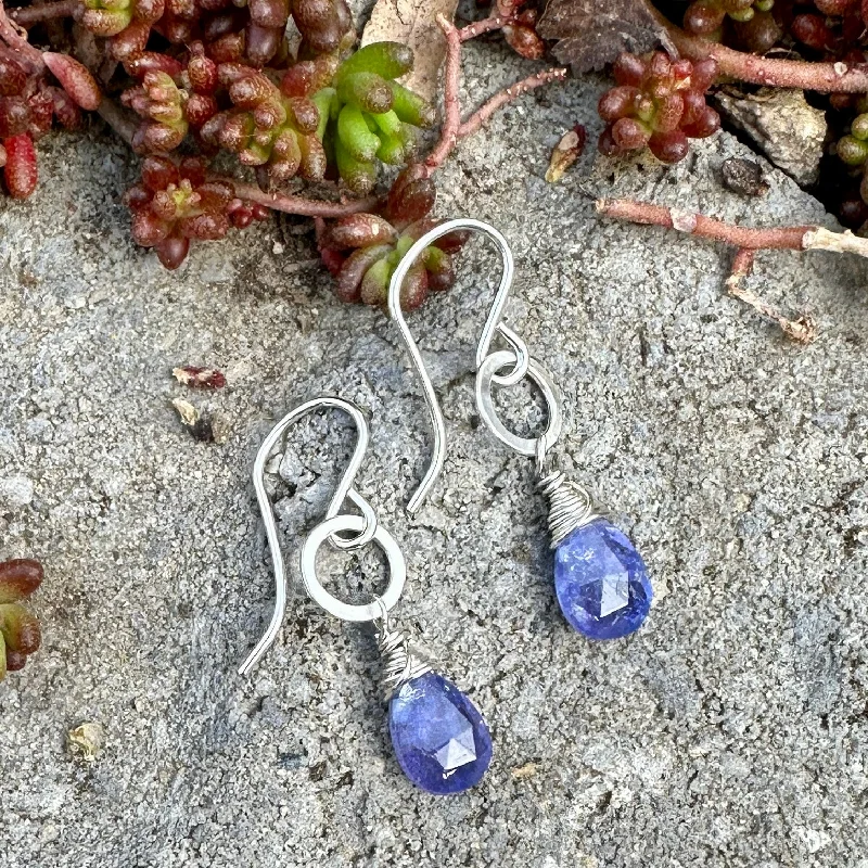 Ladies infinity earrings-Stone Circle Earrings