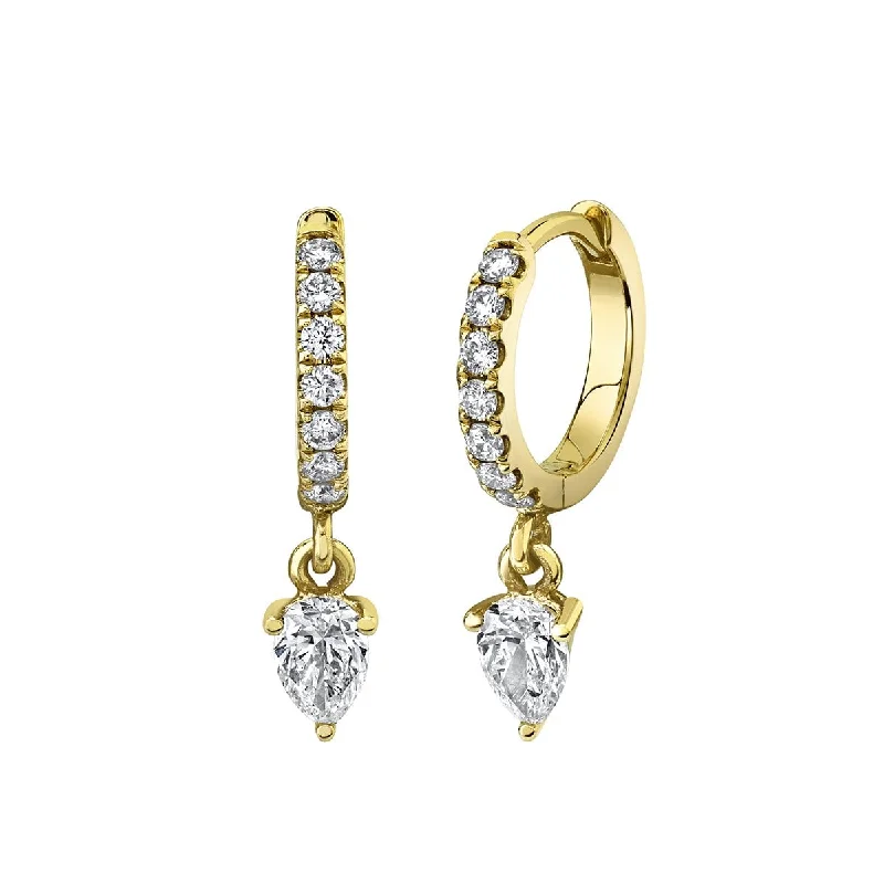 Ladies trendy earrings-Diamond Water Drop Goddess Hoops