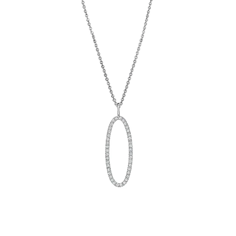 Ladies pendant necklaces-Type Letter O Diamond Pendant Necklace