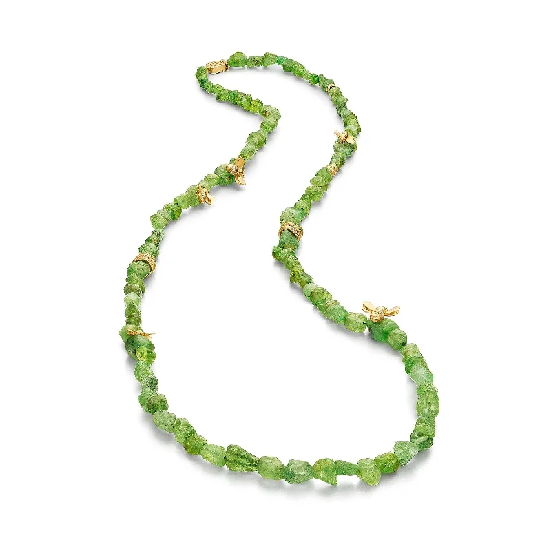 Ladies modern necklaces-Wonderland Tsavorite Bead Necklace