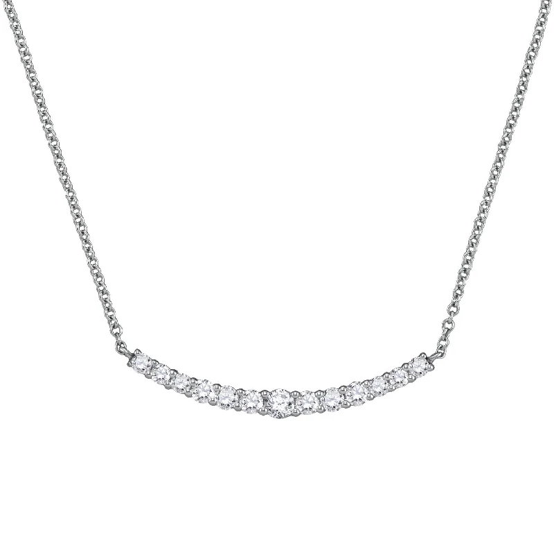 Ladies long chain necklaces-Signature EcoLove 1/2 CTW Lab Grown Diamond 18-inch Necklace in 14KT White Gold