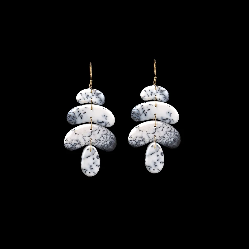 Ladies luxurious diamond earrings-Small Totem Earring