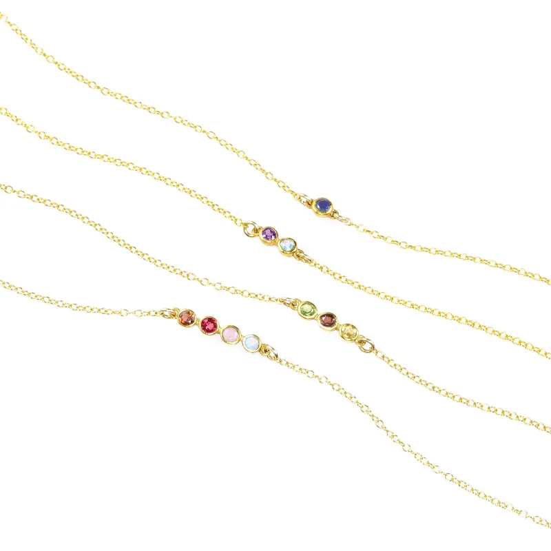 Ladies flower-shaped necklaces-Tiny Birthstone Horizontal Bar Necklace, Sterling Silver, Gold, Rose Gold, Christmas Gift for Mom with Kids Birthstones, Stocking Stuffer Gift for Mom