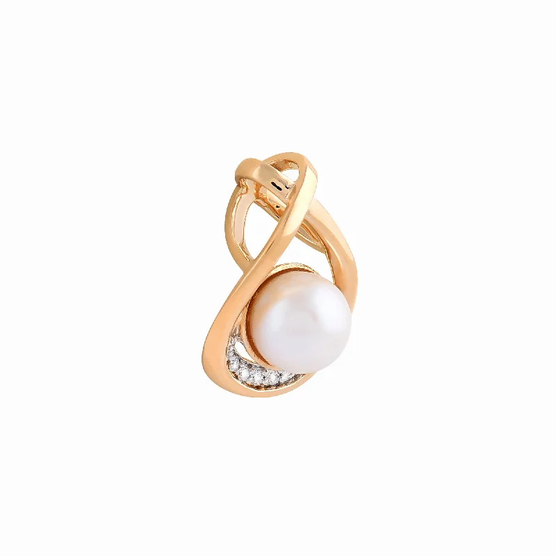 Ladies gold heart necklaces-Classic Pearl Diamond Pendant