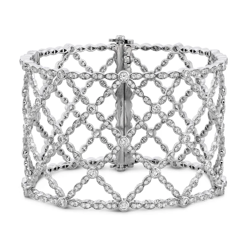 Ladies diamond cuff bracelets-Lorelei Lattice Diamond Intensive Bangle