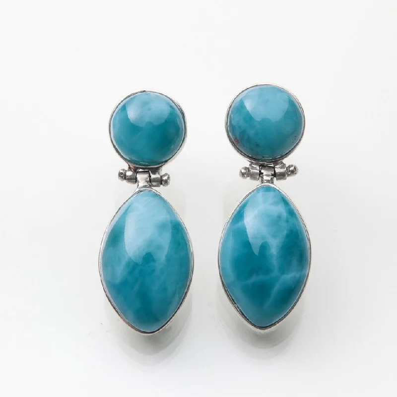 Ladies drop gold earrings-Larimar Drop Earrings Jenny