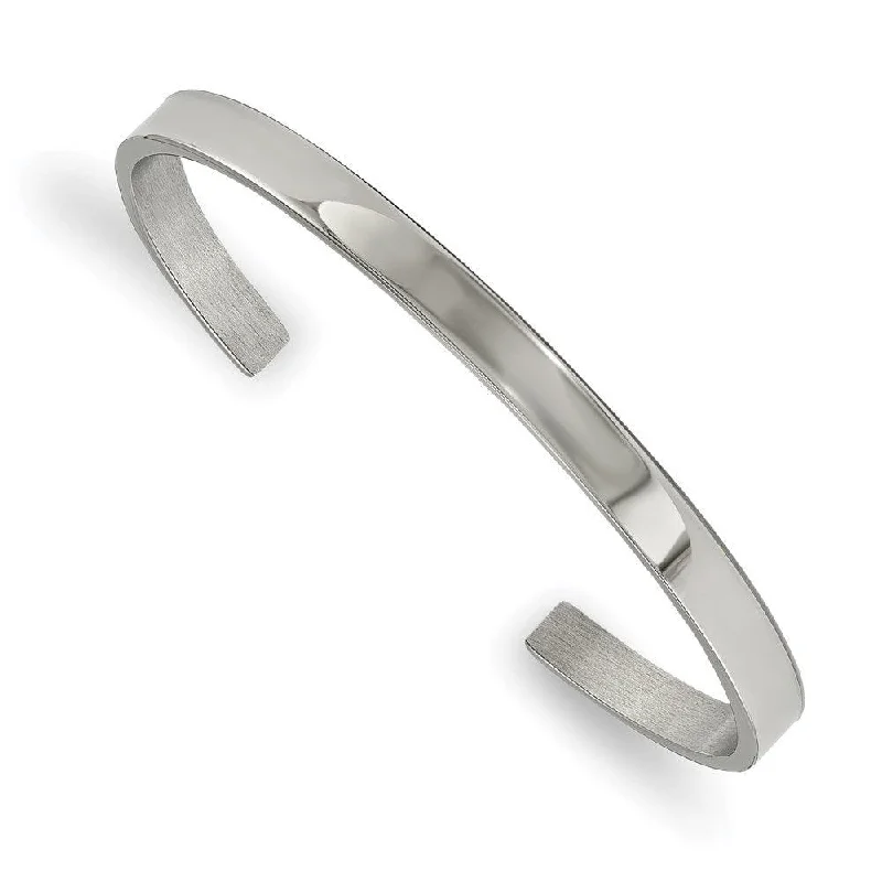 Ladies sterling silver bracelets-Stainless Steel Polished 5mm Cuff Bangle