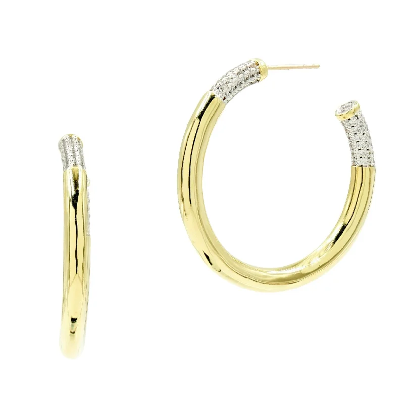 Ladies twisted hoop earrings-Born to Shine