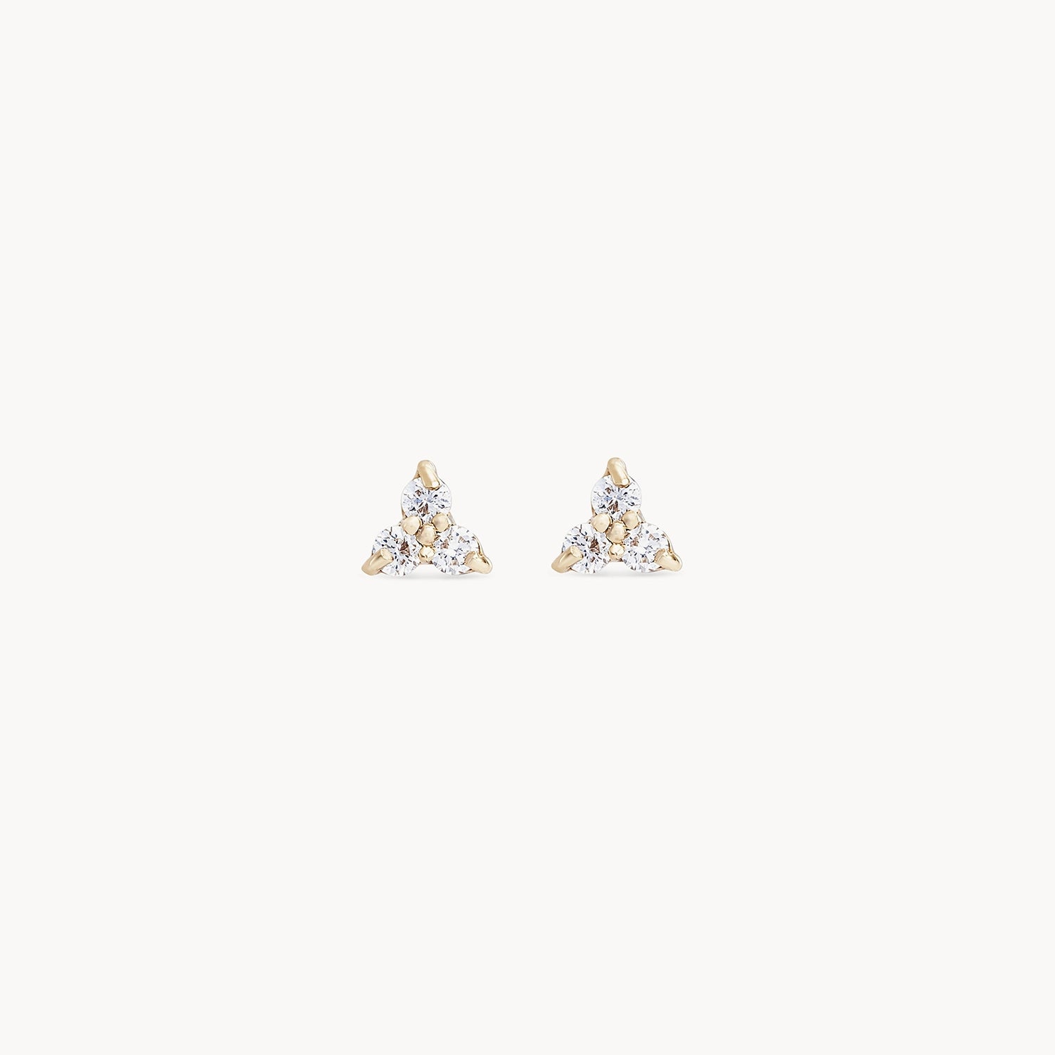 Ladies gold dangle earrings-abacus tripod diamond earring - 14k yellow gold, white diamond