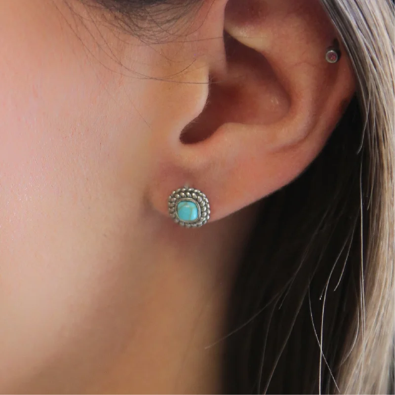 Ladies round earrings-RODEO- Trendy Turquoise Earrings For Girls & Women