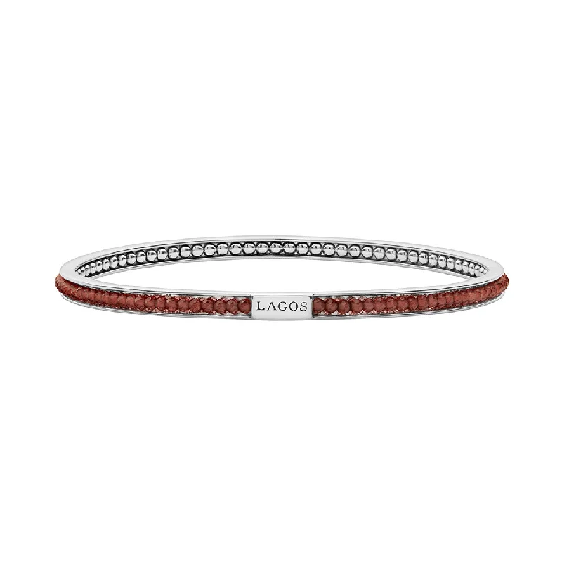 Ladies pearl bracelets-Garnet Bangle